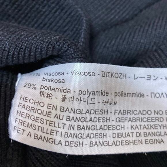 Zara Women's Black Long Sleeve Crew Neck Ribbed Knit Sweater Crop Top Size S - Picture 4 of 4